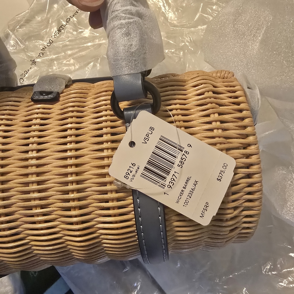 Coach Barrel Bamboo Woven Bag - Picture 8 of 9